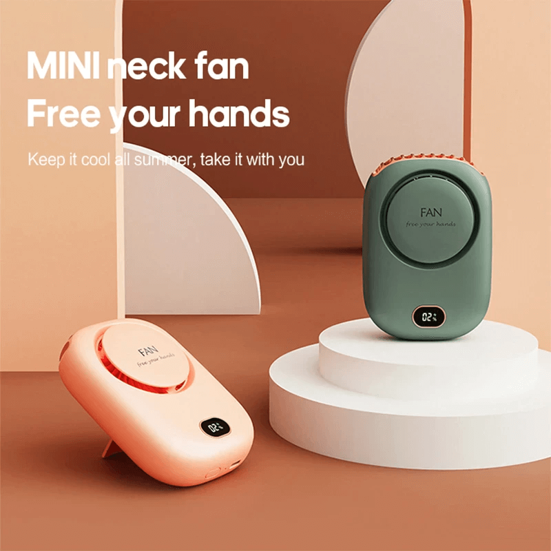 Mini-ventilateur de cou portable à suspendre, 2000 mAh