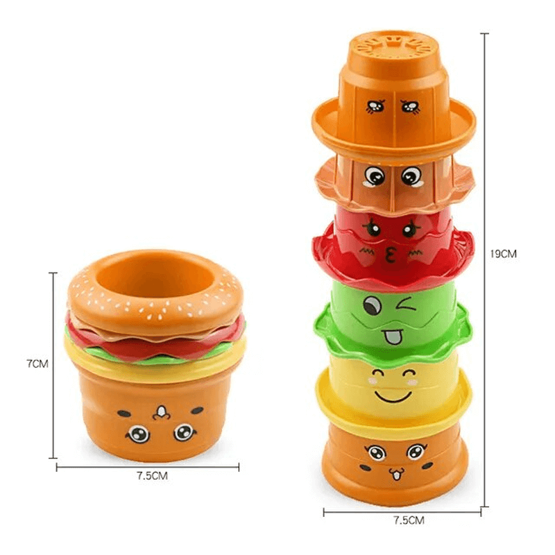 Stapelmuggar för Baby & Småbarn | Färgglada Badtidsleksaker i Plast – Utvecklande Sensorisk Lek från 6+ månader