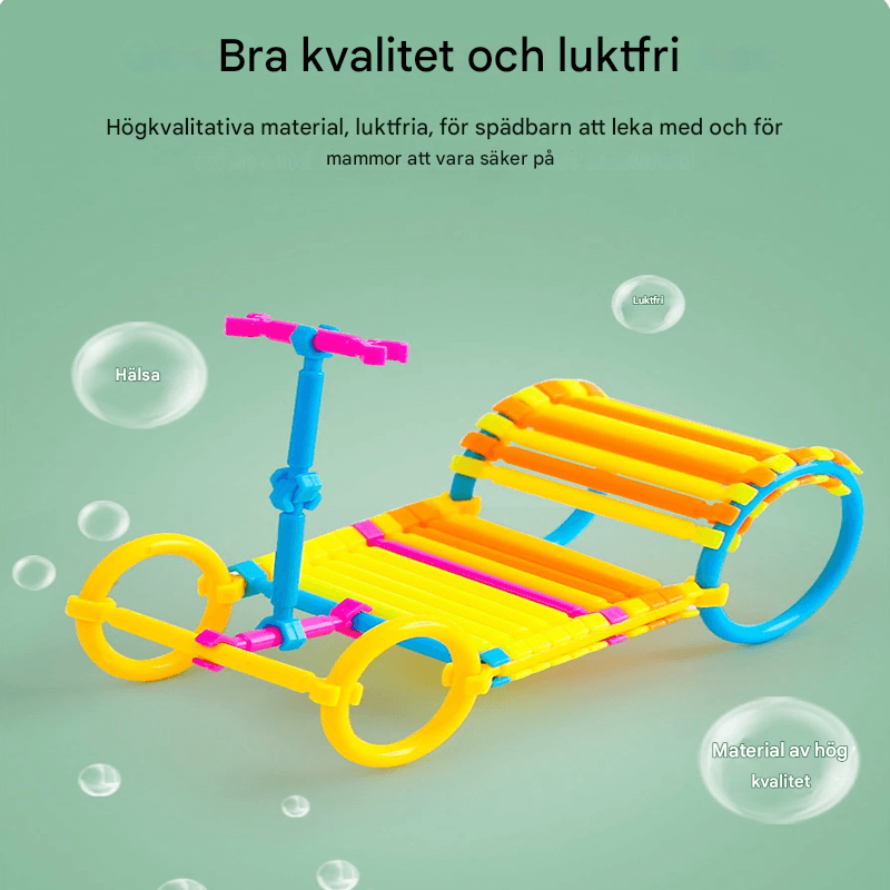 280 st Smarta Pusselspinnar - Byggklossar för Barn, 3D Pussel och Utbildande Byggset, Kreativt Kopplings- och Konstruktionkit