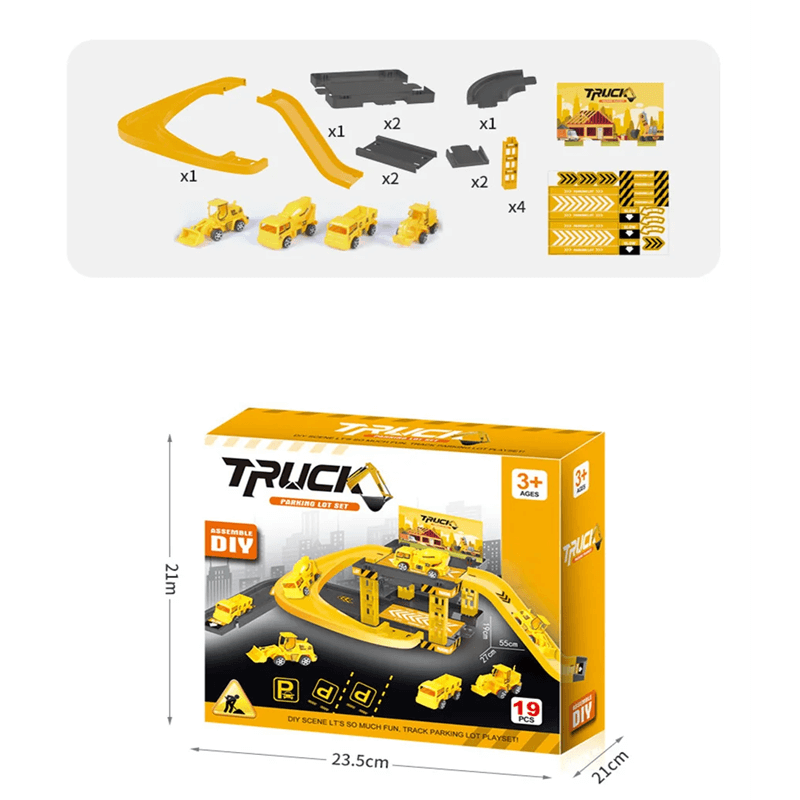 Bil Parkeringshus Leksaksset – Fri Montering med Flera Leksaksbilar och Olika Stilar