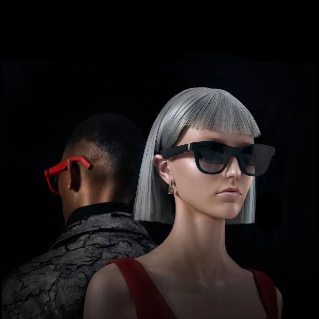 OptiView - Bärbara smarta AR-glasögon med 330 Tums Skärm 1080P HD 120Hz Lättvikt för Lång Användning