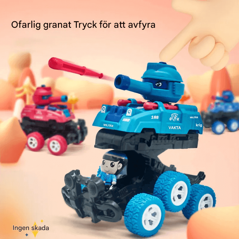 Mini-Tank Leksak – Sexhjulig, Glidande och Tyst Mini Tank för Barns Fantasilek