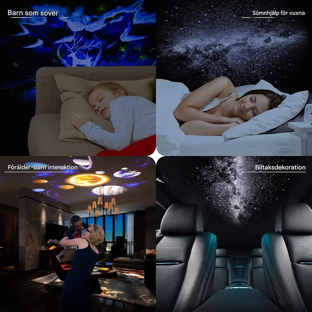 CosmaView – Stjärnhimmel Projektorlampa för Barnrum och Sovrum | Galaxy Projektor med 360° Rotation