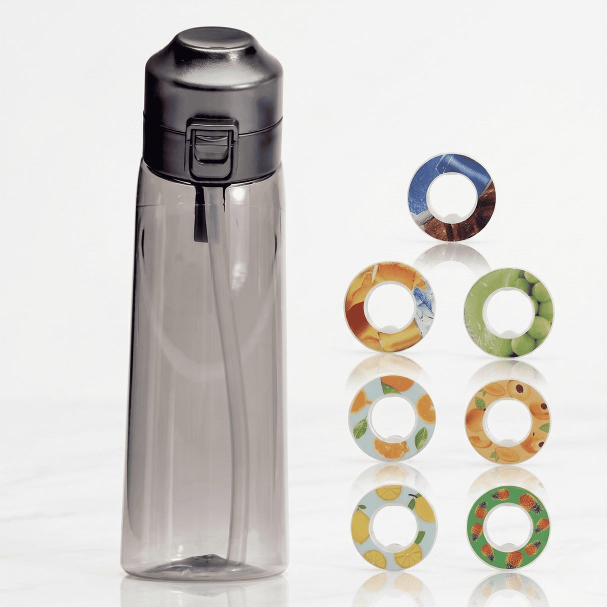 Luftvandflaske med duftringe 7 kapsler 650 ml