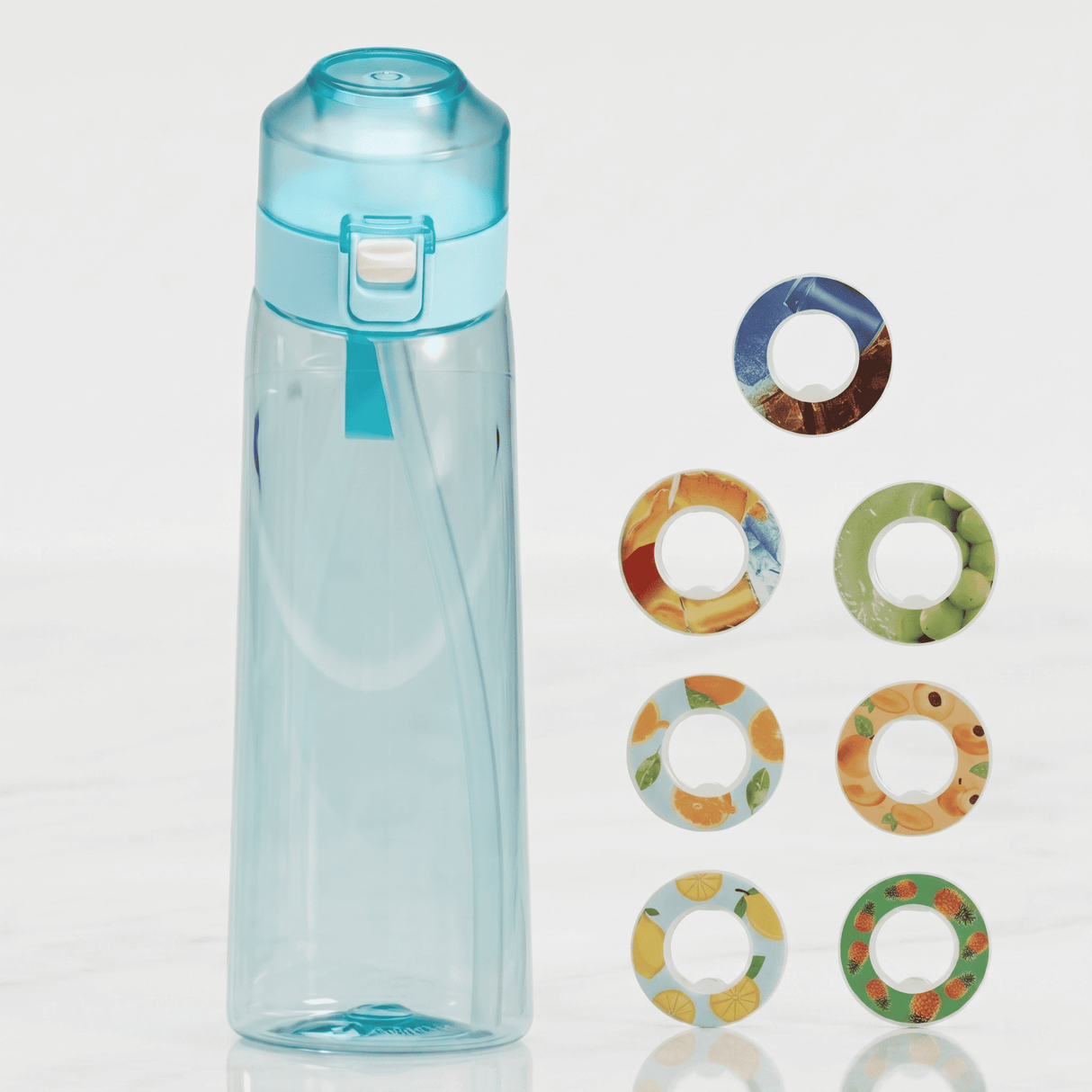 Luftvandflaske med duftringe 7 kapsler 650 ml