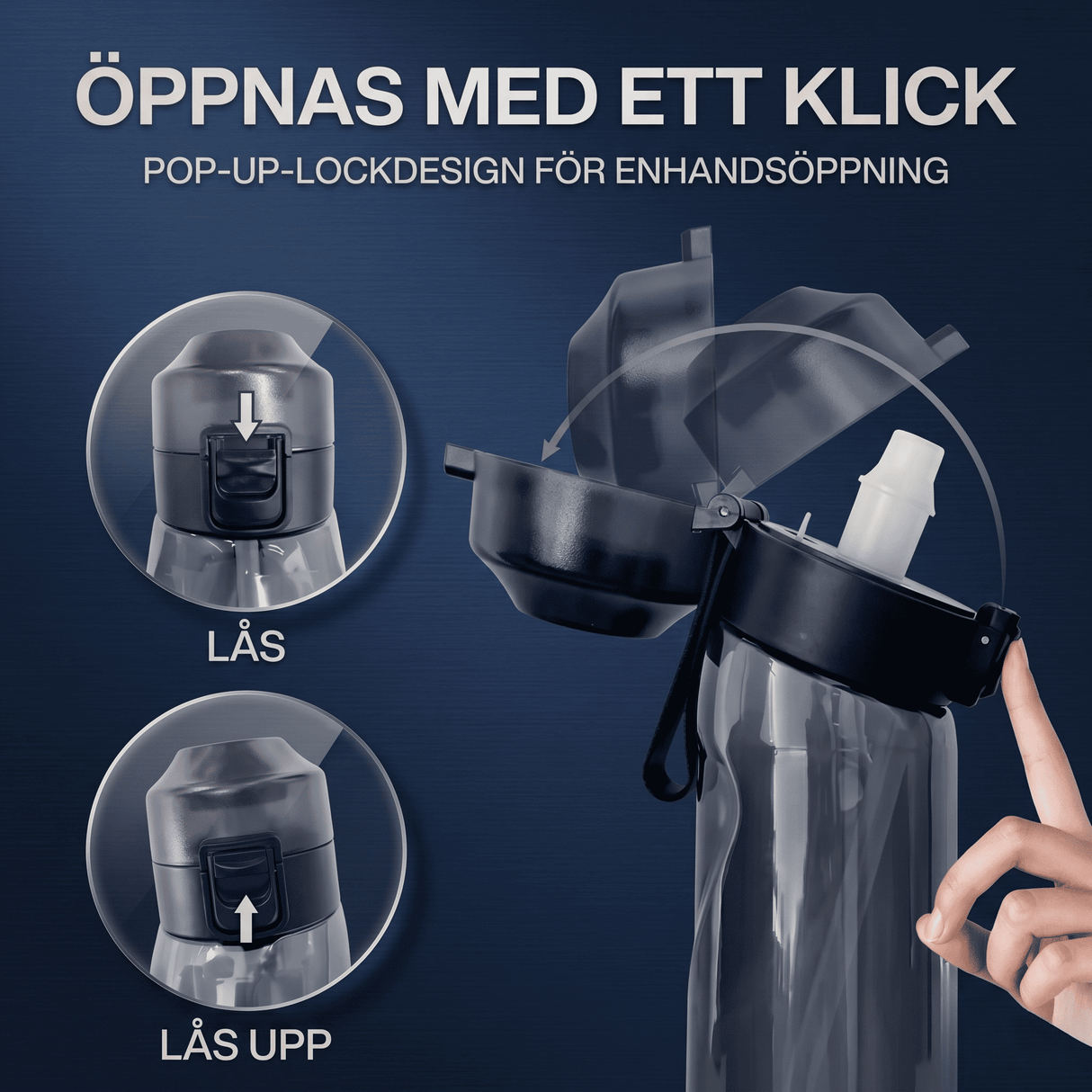 Luftvandflaske med duftringe 7 kapsler 650 ml