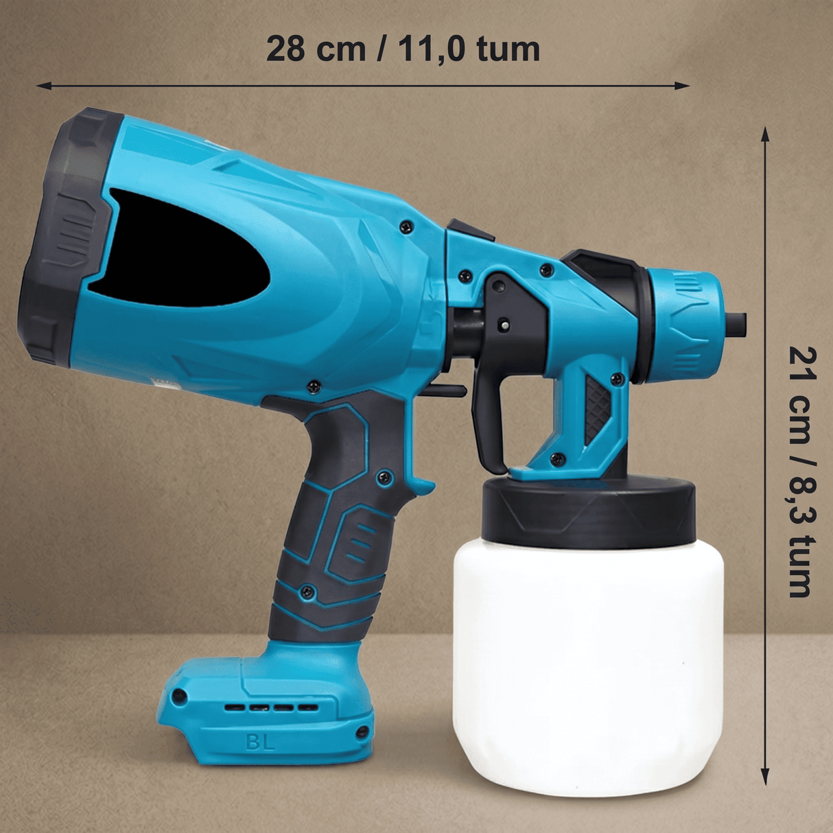 BIRGER – Pistolet à peinture électrique sans fil 800 ml – 3 modes de pulvérisation pour les meubles, les murs et le bricolage
