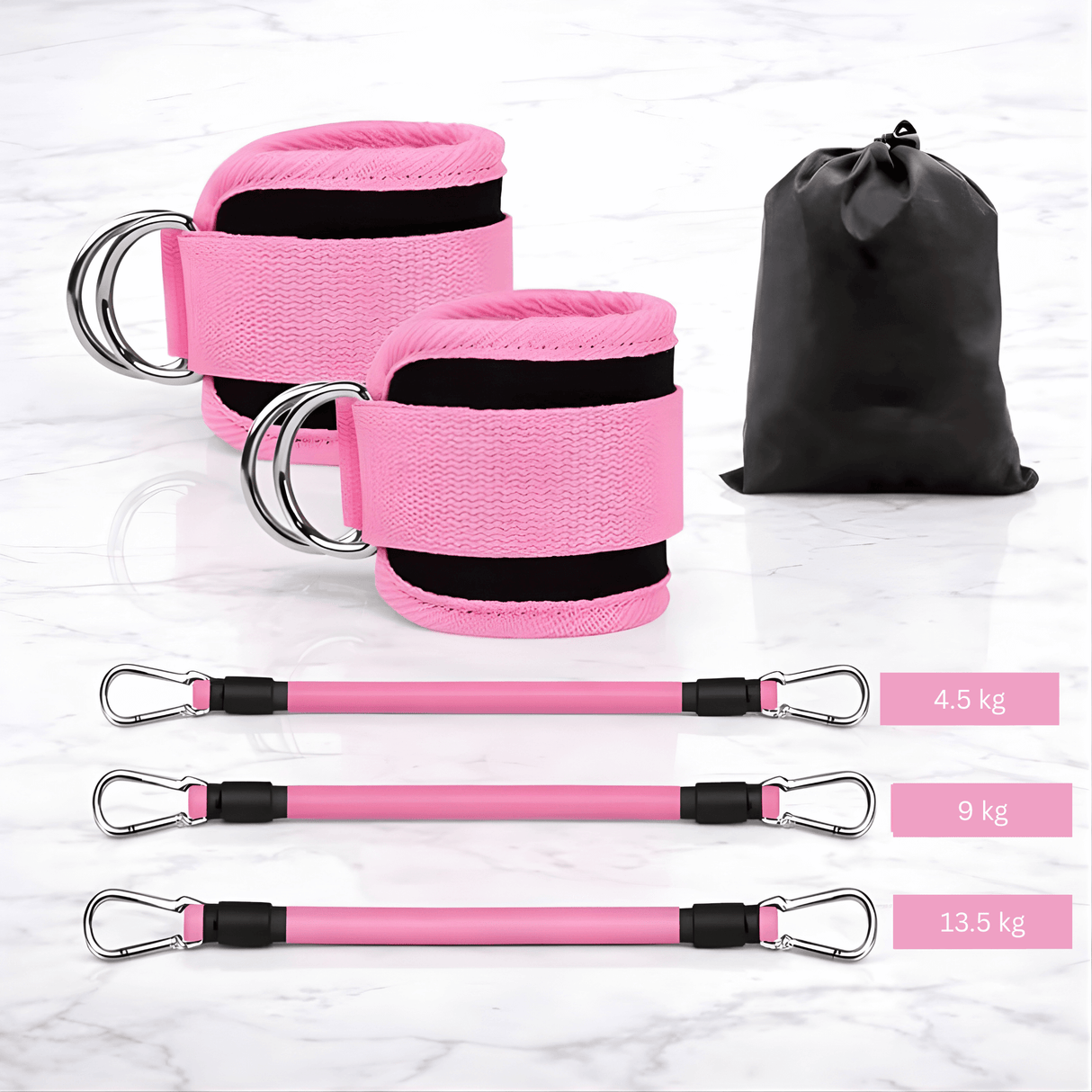 BootyFlex – Ankelbasert motstandsbåndsett med justerbar belastning for ben, hofter og hjemmetrening