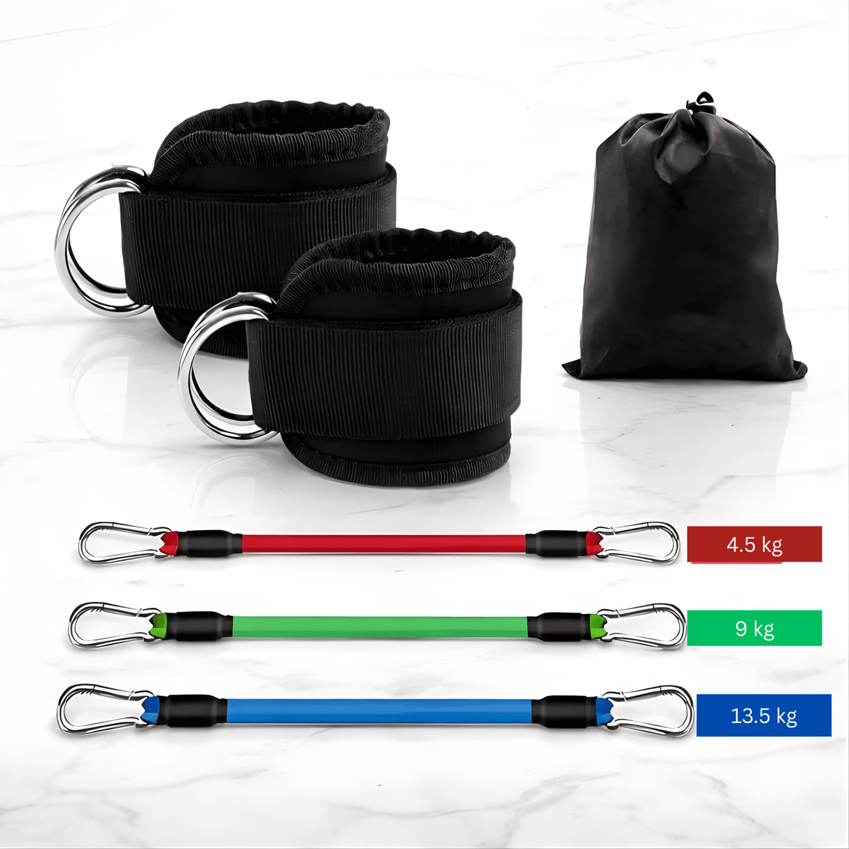 BootyFlex – Ankelbasert motstandsbåndsett med justerbar belastning for ben, hofter og hjemmetrening