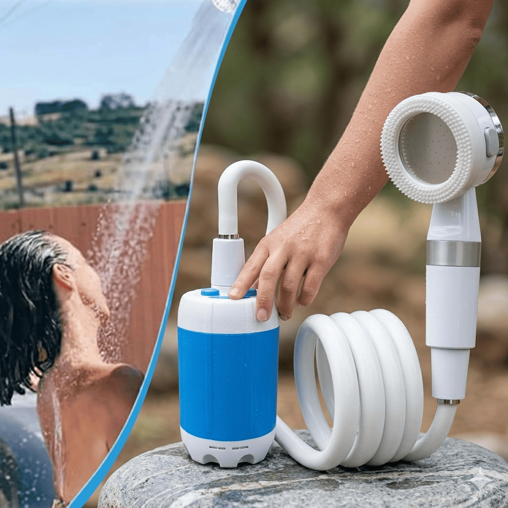 CampFlow - Bärbar Duschenhet med Vattenpump
