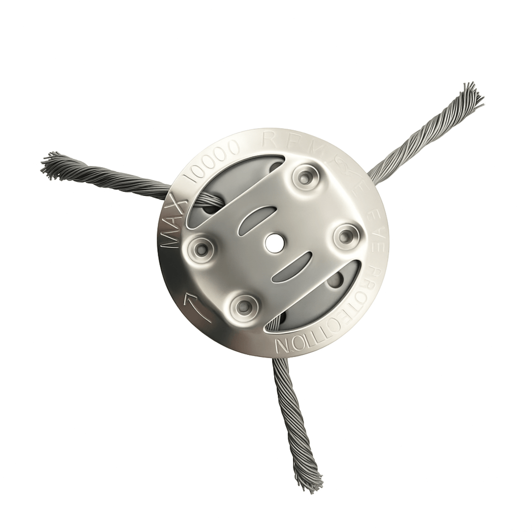 SteelSweep – Universalt stålbørstehode for gresstrimmer | For fjerning av mose, ugress og rust