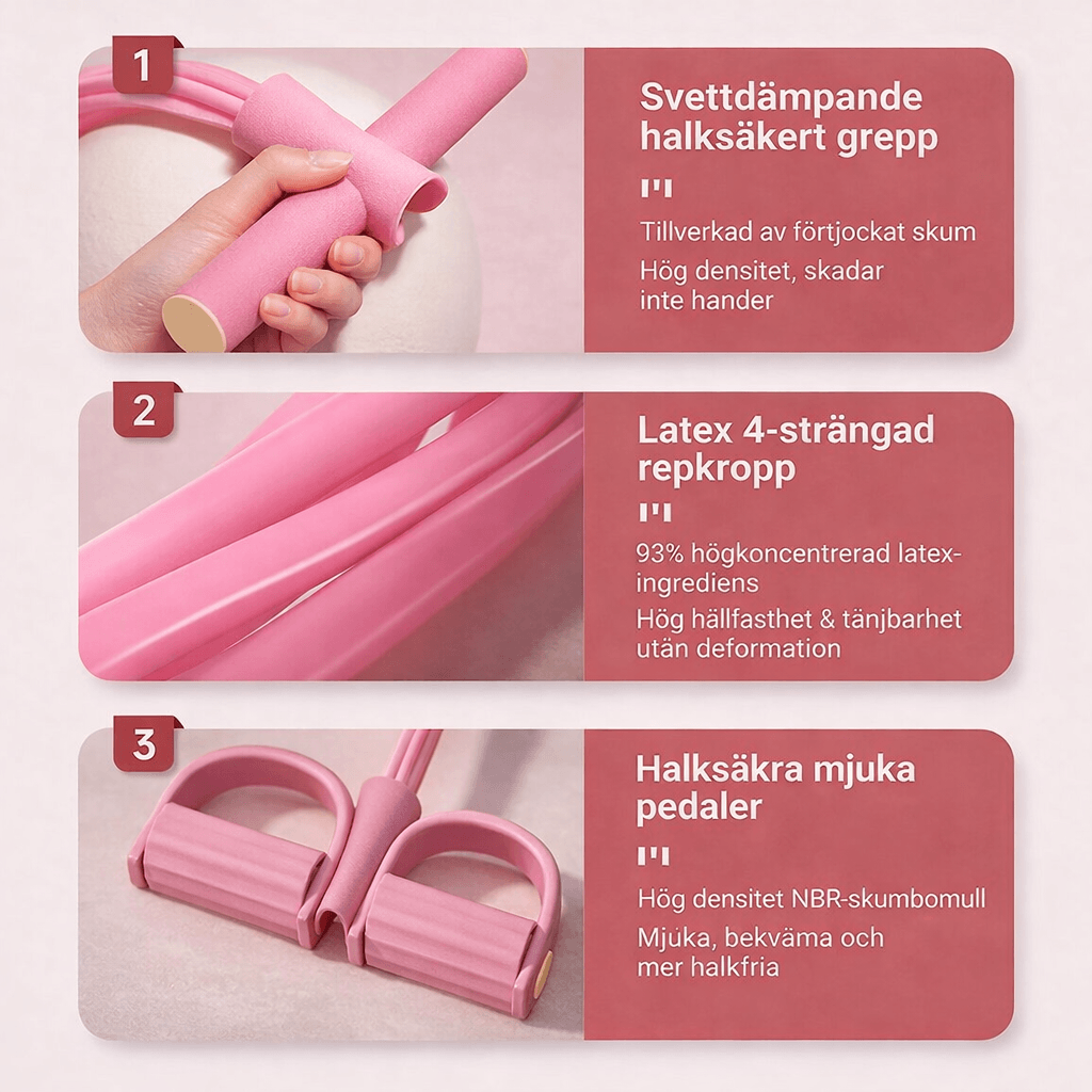 FlexPulse – Appareil d'entraînement à pédales avec bandes de résistance pour les étirements, les abdominaux, les jambes, les bras<tamp>et l'entraînement complet du corps</tamp>