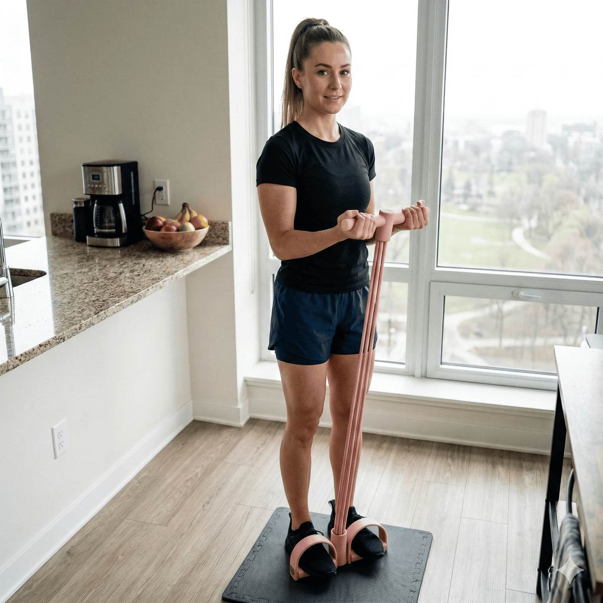 FlexPulse – Appareil d'entraînement à pédales avec bandes de résistance pour les étirements, les abdominaux, les jambes, les bras<tamp>et l'entraînement complet du corps</tamp>