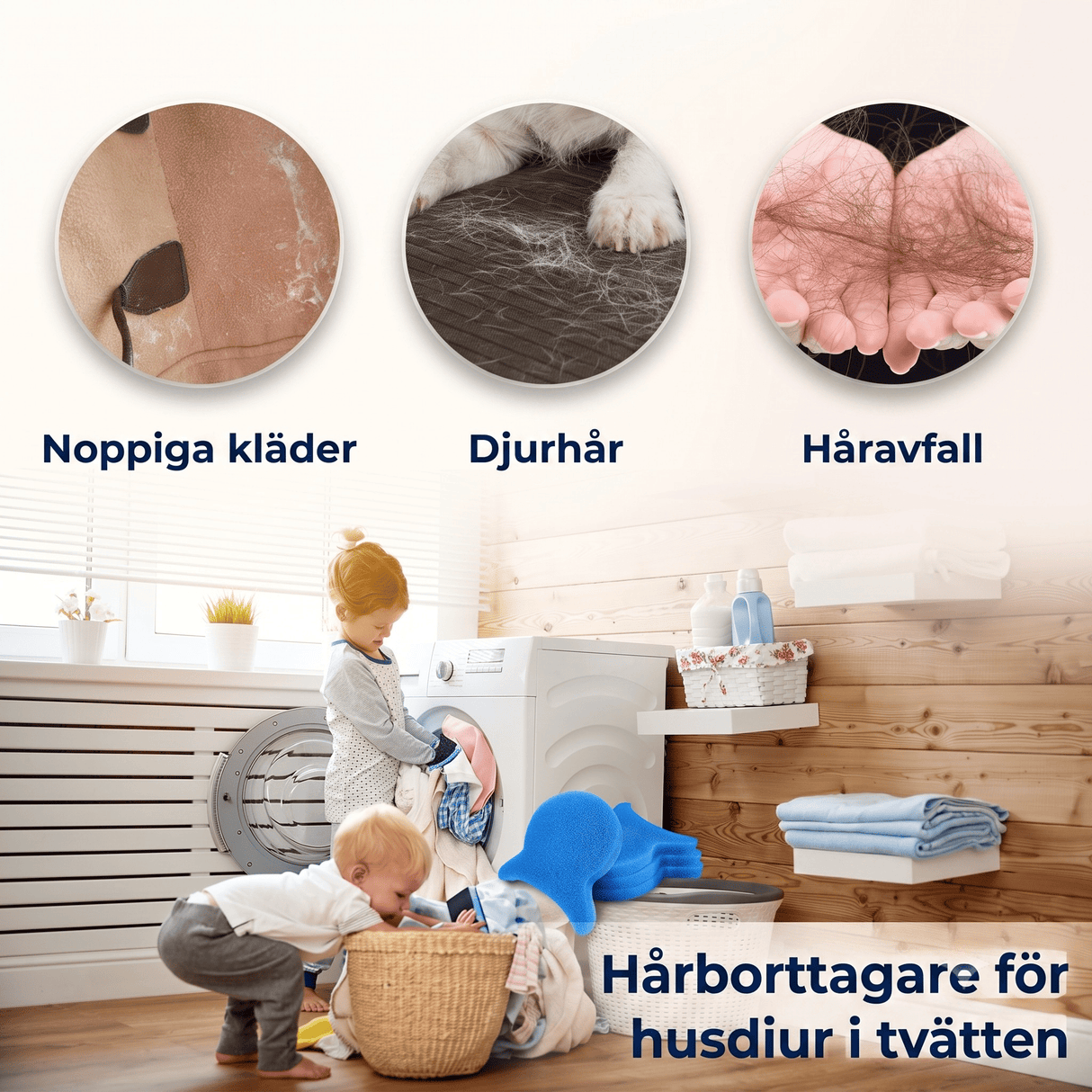 FurCatch – Återanvändbar Tvättsvamp för Djurhår – Luddfångare för Tvättmaskin och Ytor