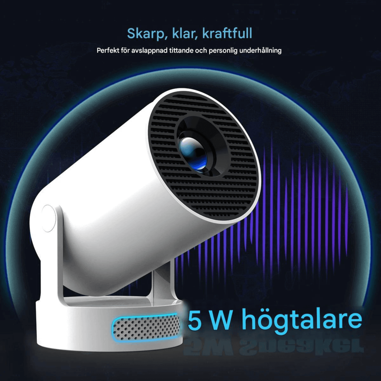 LumiCast View – Magcubic HY300 Pro+ miniprojektor med Android 11, WiFi 6 og 720P LED-bilde for hjemmekino og underholdning