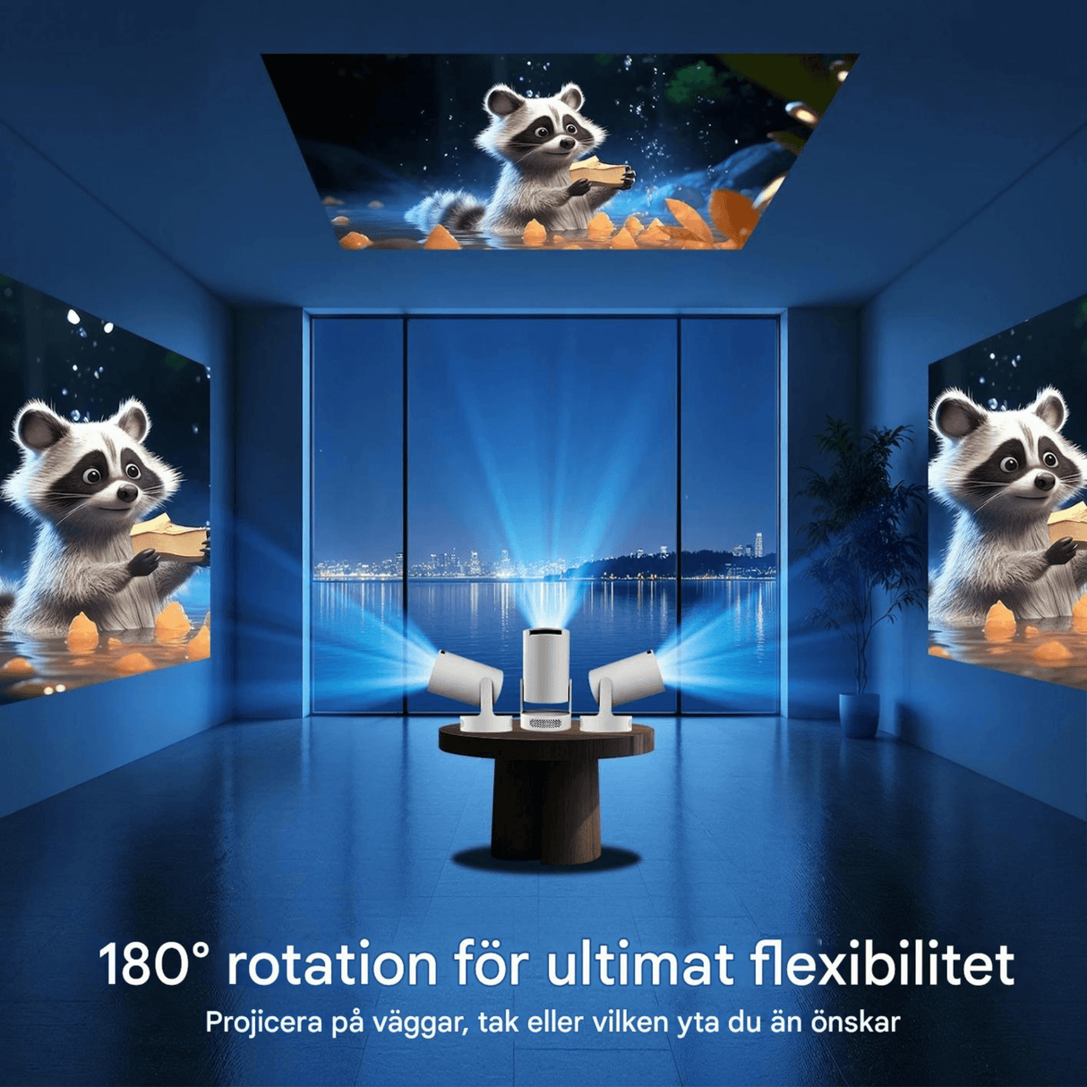 LumiCast View – Magcubic HY300 Pro+ miniprojektor med Android 11, WiFi 6 og 720P LED-bilde for hjemmekino og underholdning