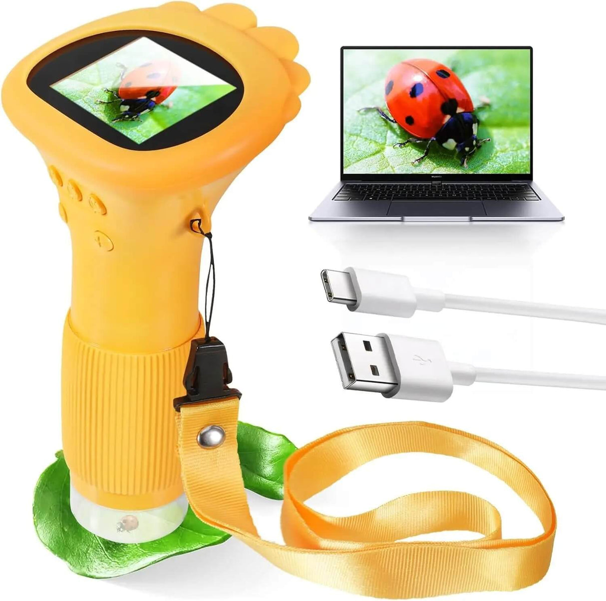 MicroPlay – Microscope numérique pour enfants avec un grossissement de 1 000×, un écran IPS de 2 pouces et des fonctions photo et vidéo