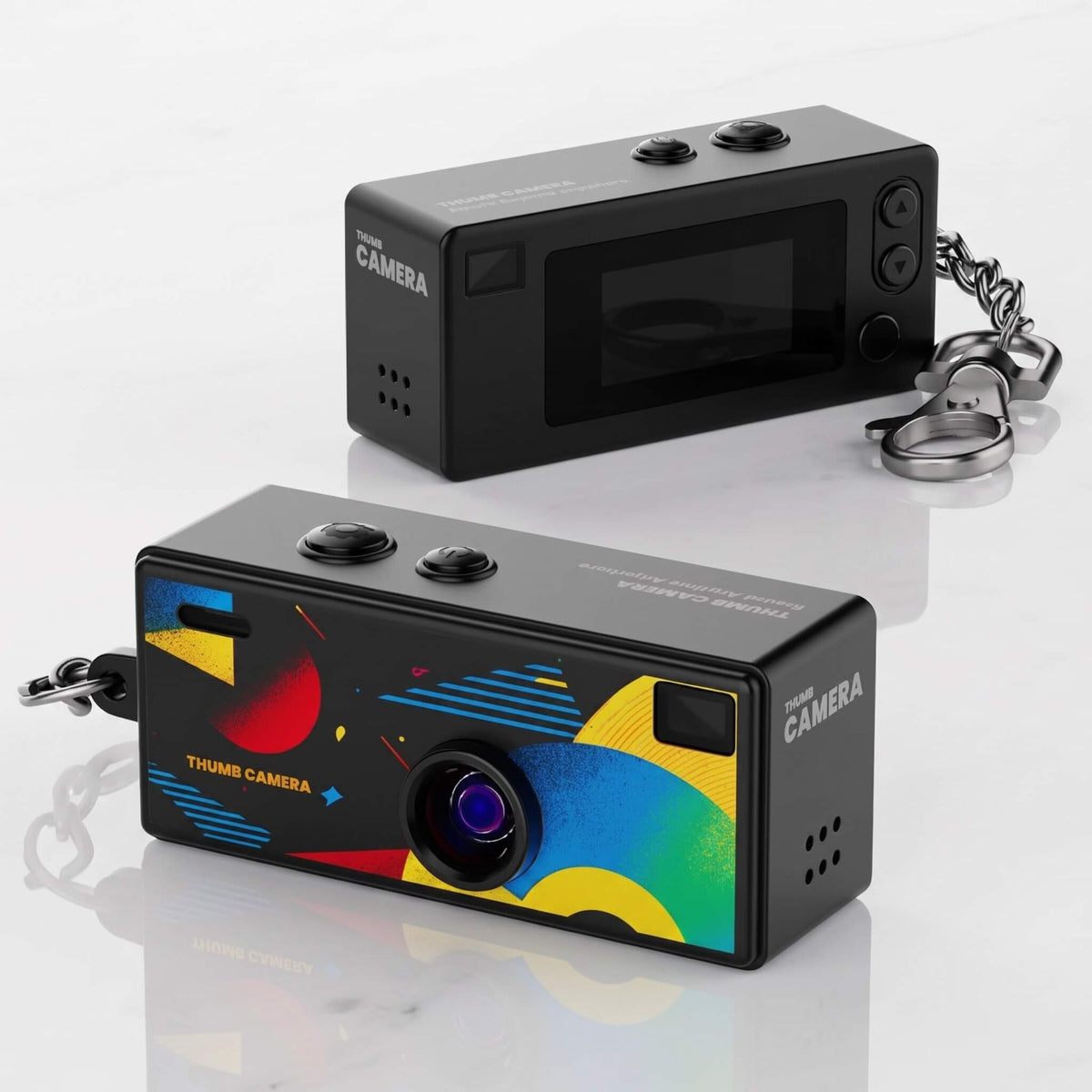 PixelKey – Mini Nyckelringskamera med 0.96" Skärm – Bärbar 1080P Videokamera med Blixt