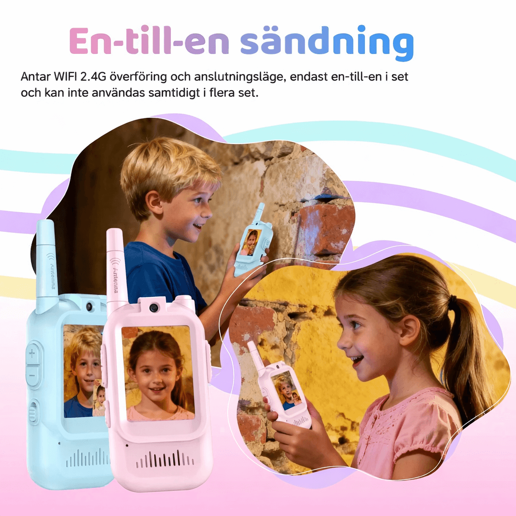 PlayTalk – Talkies-walkies vidéo pour enfants avec écran HD de 2 pouces, port USB-C et communication bidirectionnelle