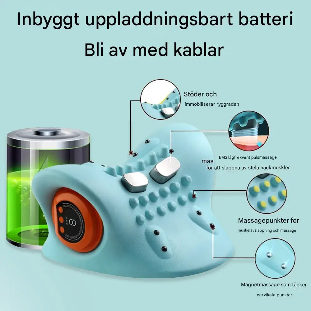 ThermaEase - Elektrisk Nackmassagekudde med Värme och EMS-teknologi