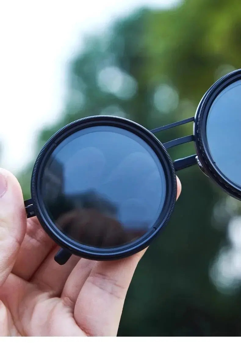 Solvyn – Justerbare Runde Solbriller for Menn & Kvinner | Polariserte med ND-lignende Filter og Retro Stil