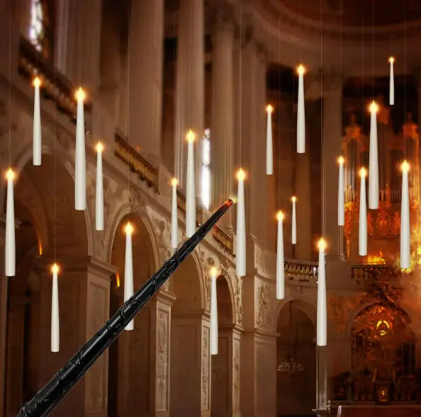 Svävande LED-Ljus med Trollstav Fjärrkontroll | Flamlösa Hängande Dekorationsljus för Jul, Halloween & Bröllop