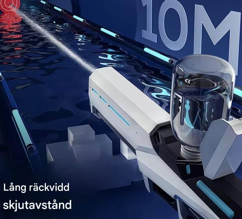 SplashForce – Automatisk Vattenkanon för Lek & Sommarspel | Elkraft, Lång Räckvidd och Massor av Action