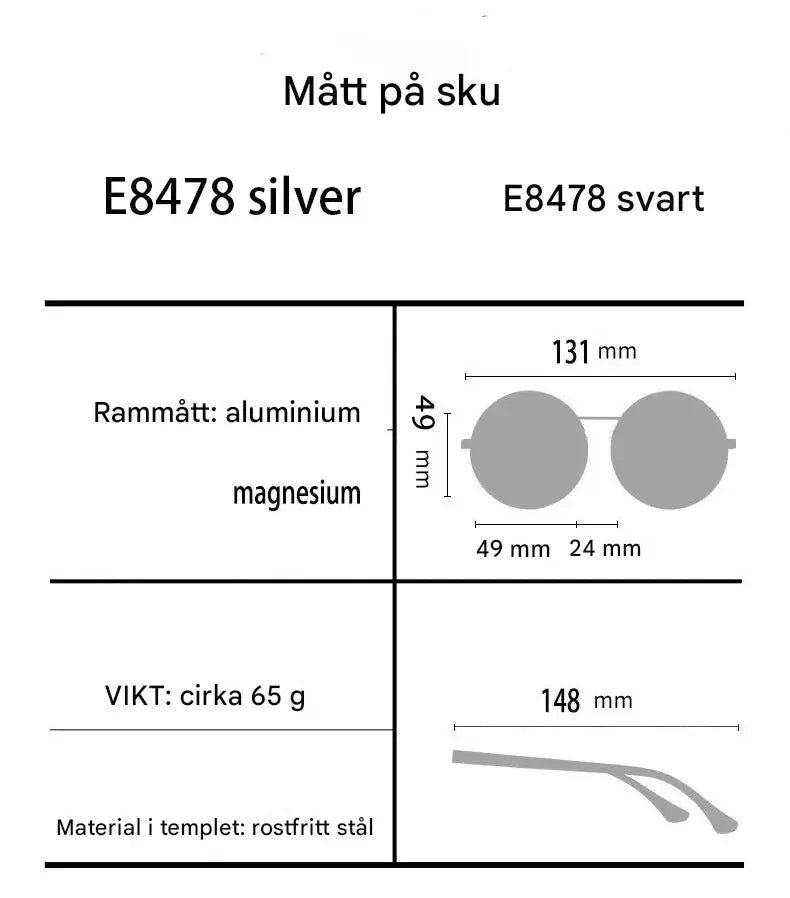 Solvyn – Justerbare Runde Solbriller for Menn & Kvinner | Polariserte med ND-lignende Filter og Retro Stil