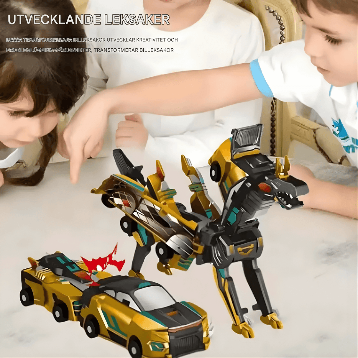 SkyDrake – Magnetisk kollisjonsbil som forvandles til en flygende drage | 2-i-1 lekebil for fantasi og bevegelseslek