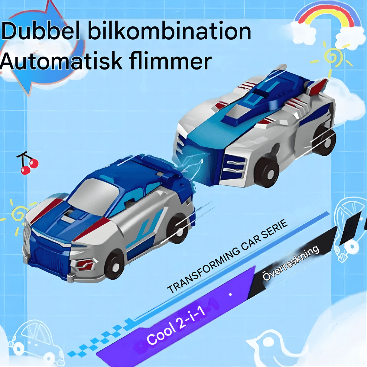 SkyDrake – Magnetisk kollisjonsbil som forvandles til en flygende drage | 2-i-1 lekebil for fantasi og bevegelseslek