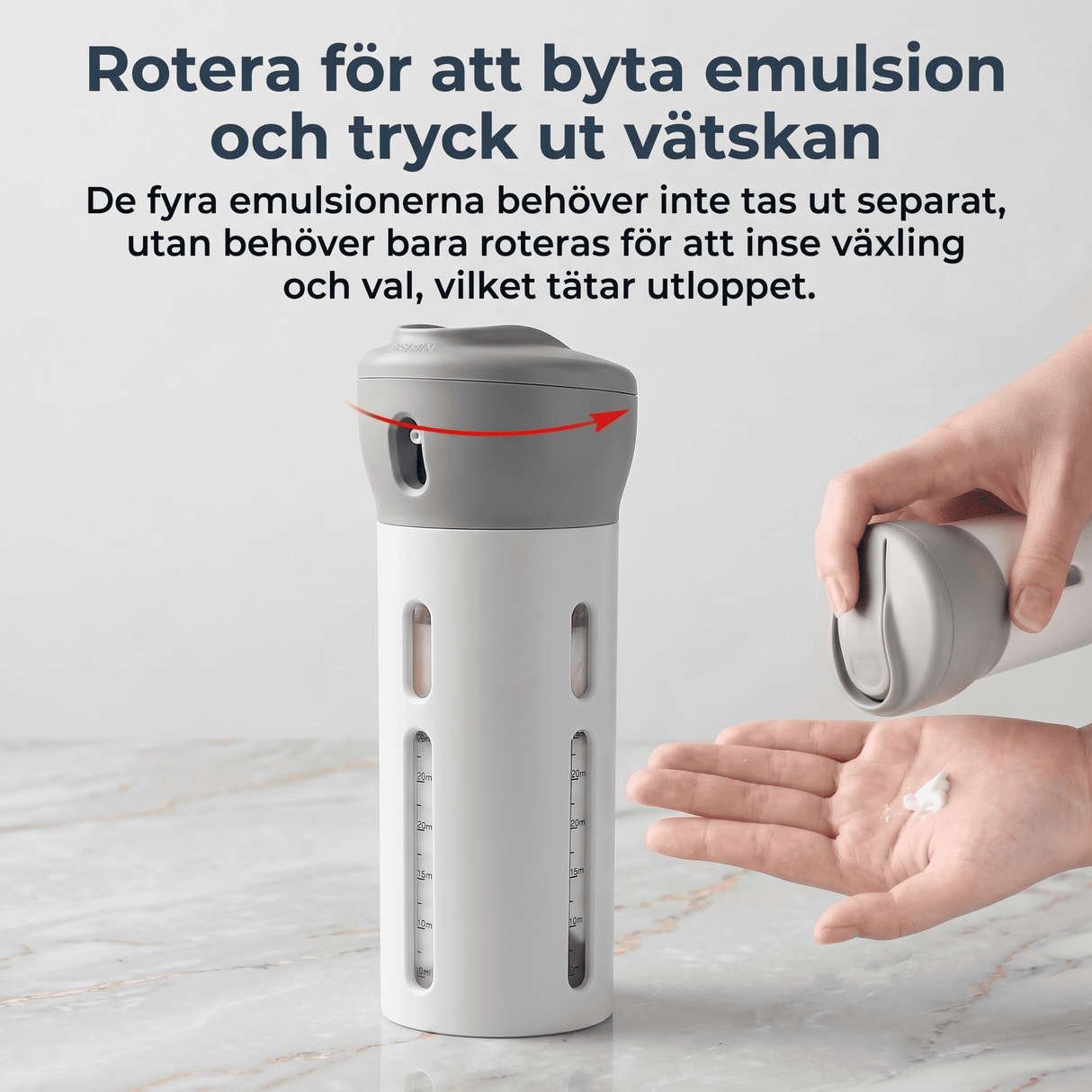 SpinFill – Distributeur de voyage rotatif 4-en-1 avec flacons de recharge anti-fuites de 40 ml – Flacon de voyage compact