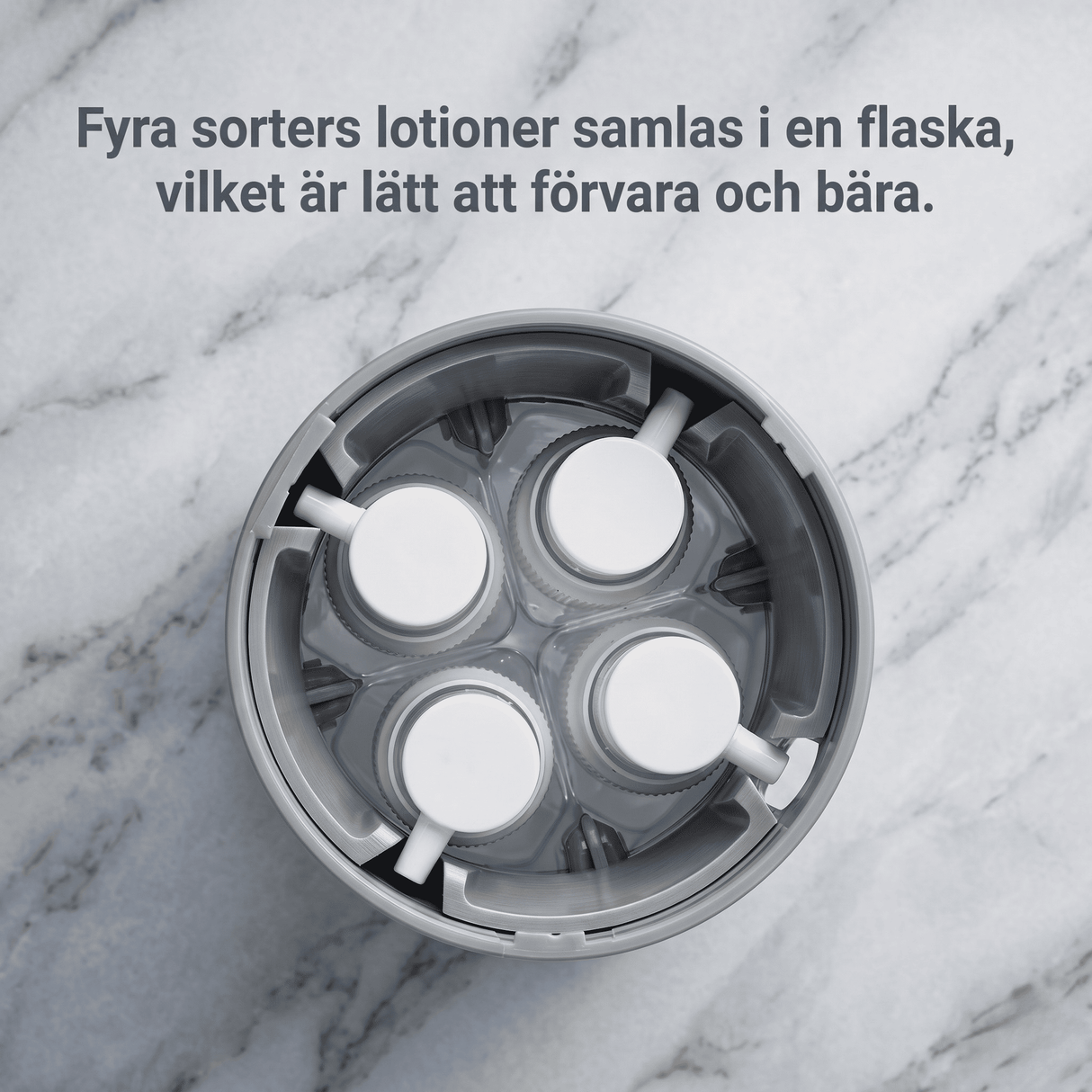 SpinFill – Distributeur de voyage rotatif 4-en-1 avec flacons de recharge anti-fuites de 40 ml – Flacon de voyage compact