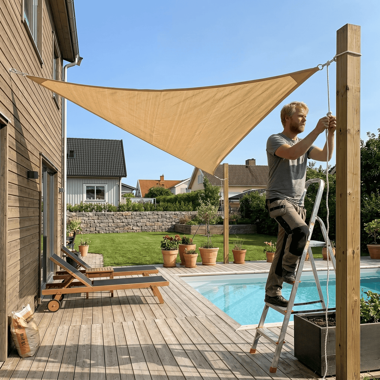 Voile d'ombrage triangulaire imperméable