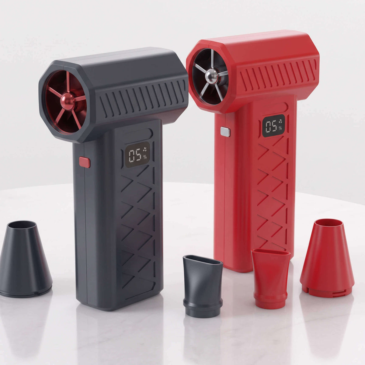 TurboGust – Portabel Turbofläkt med LED-display 130 000 RPM – Lövblåsare för Bil, Dammblås och Rengöring, Uppladdningsbar