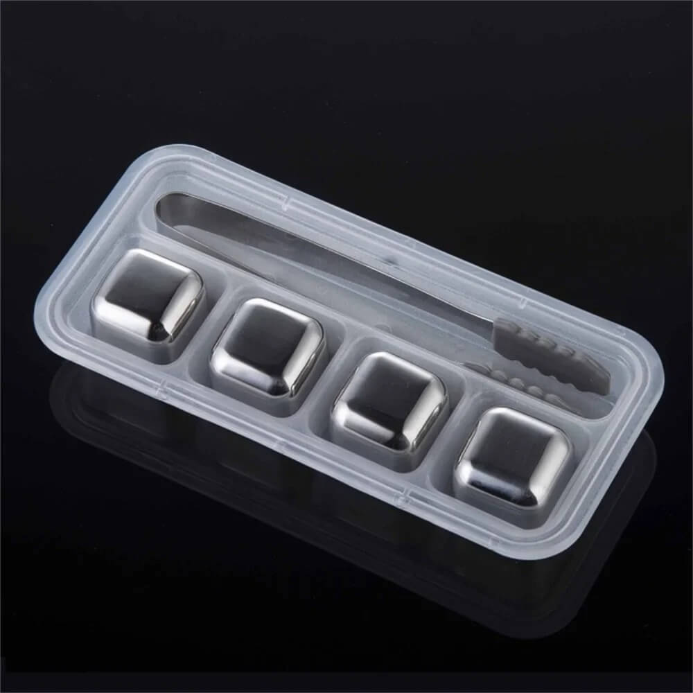 FrostGleam – Isbitsset i Rostfritt Stål | Återanvändbara Isbitar för Whiskey, Vin & Cocktails – Stilrent, Svalt & Utan Utspädning