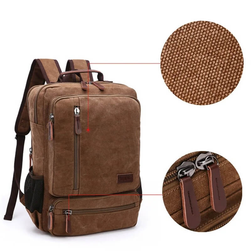 NomadiqPack – Vintage Canvas Ryggsäck för Resor | Stil, Funktion och Flexibilitet i Ett
