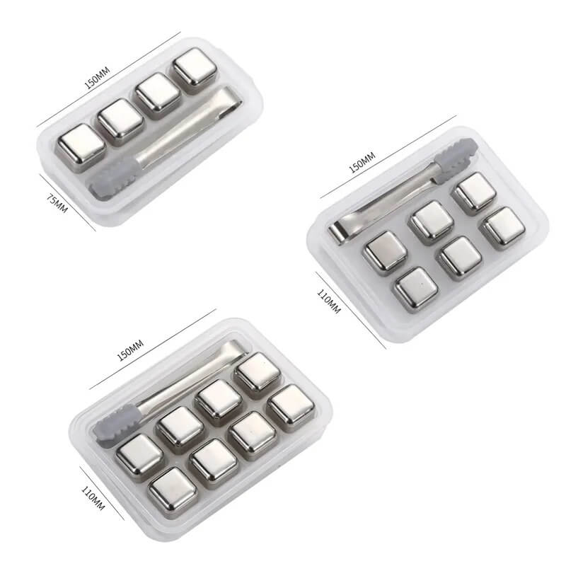 FrostGleam – Isbitsset i Rostfritt Stål | Återanvändbara Isbitar för Whiskey, Vin & Cocktails – Stilrent, Svalt & Utan Utspädning