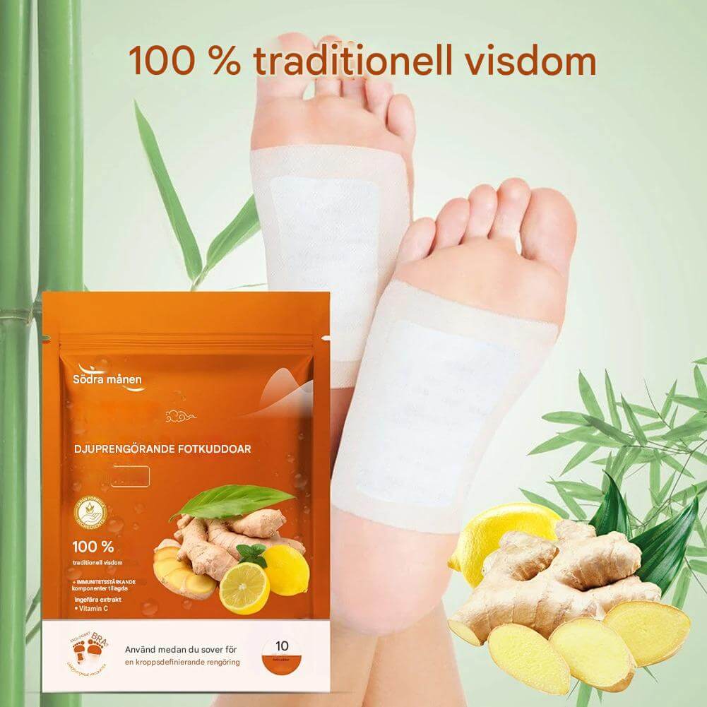 SootheStep – Naturliga Fotplåster med Ingefära | För Dig Som Söker Avkoppling, Rensning och Bättre Sömn