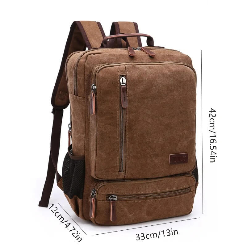 NomadiqPack – Vintage Canvas Ryggsäck för Resor | Stil, Funktion och Flexibilitet i Ett