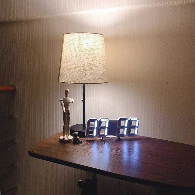 BrightChrono – 3D Digital LED Vägg- & Bordsklocka | Stilren Tidsvisning för Hem & Kontor