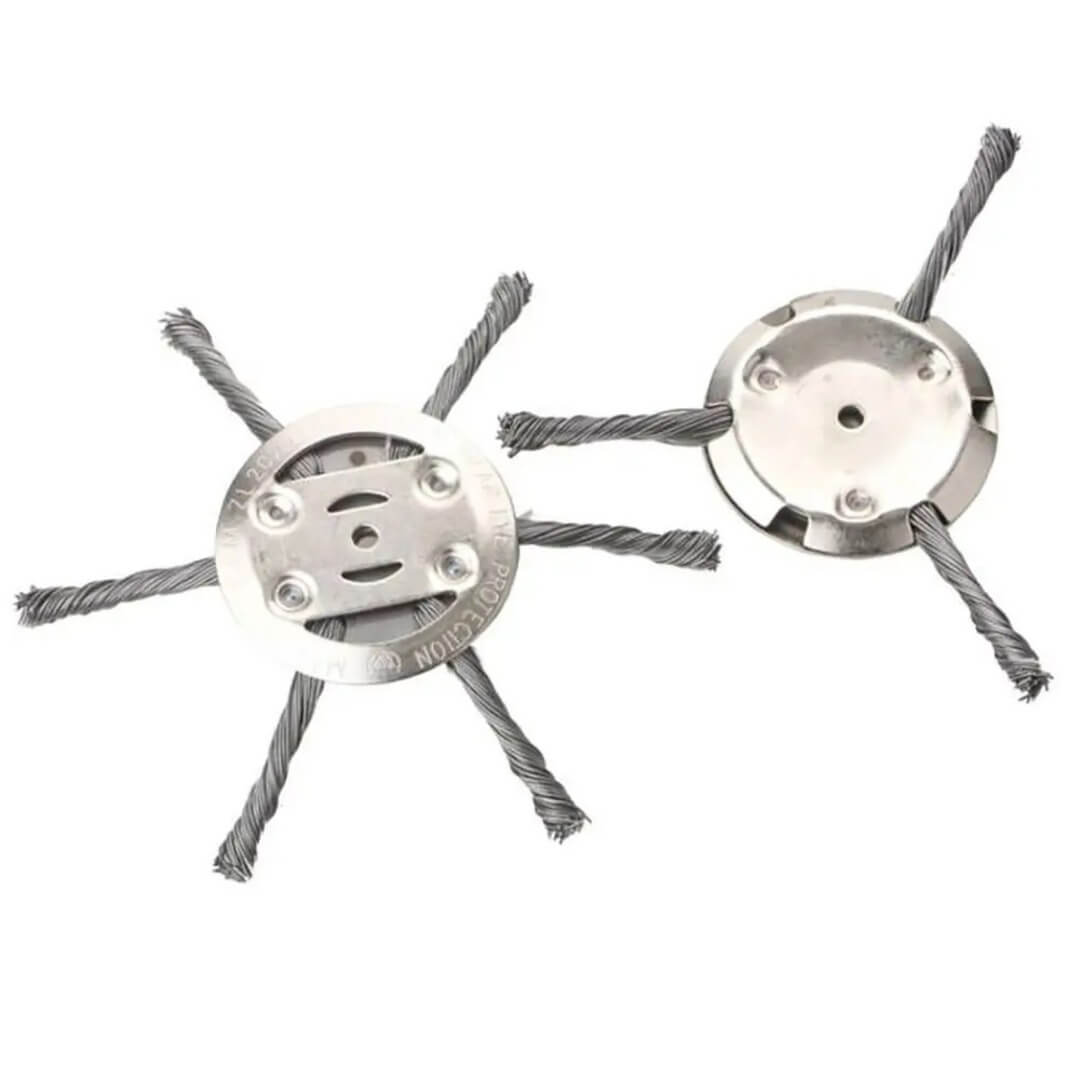 SteelSweep – Universalt stålbørstehode for gresstrimmer | For fjerning av mose, ugress og rust