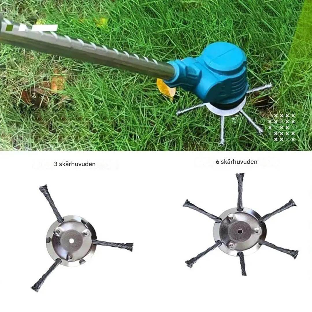 SteelSweep – Universalt stålbørstehode for gresstrimmer | For fjerning av mose, ugress og rust