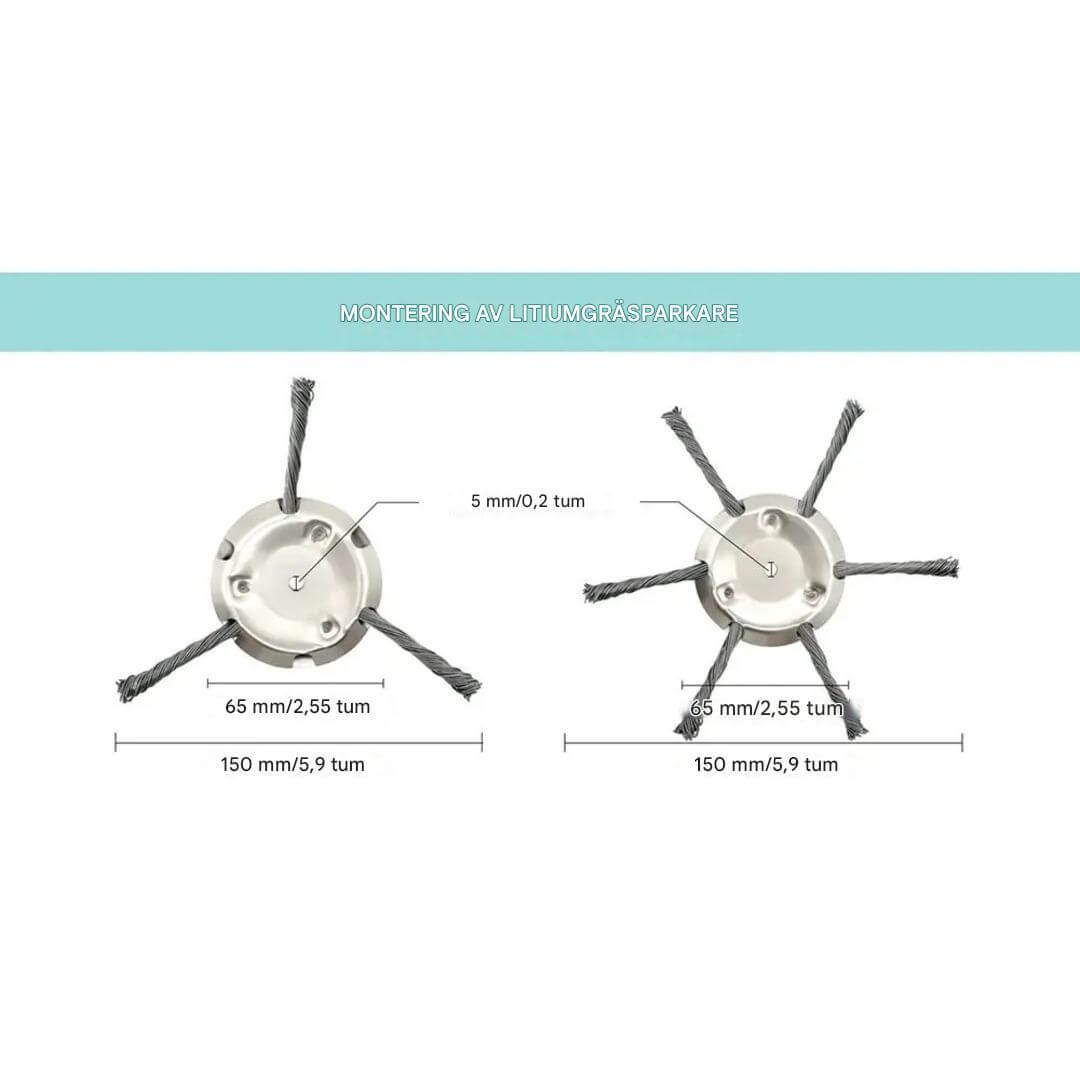 SteelSweep – Universalt stålbørstehode for gresstrimmer | For fjerning av mose, ugress og rust