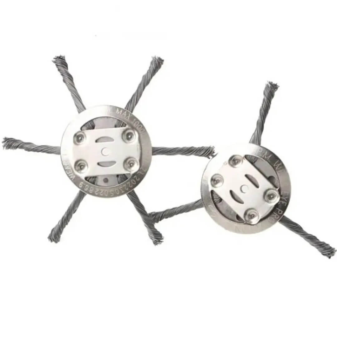 SteelSweep – Universalt stålbørstehode for gresstrimmer | For fjerning av mose, ugress og rust