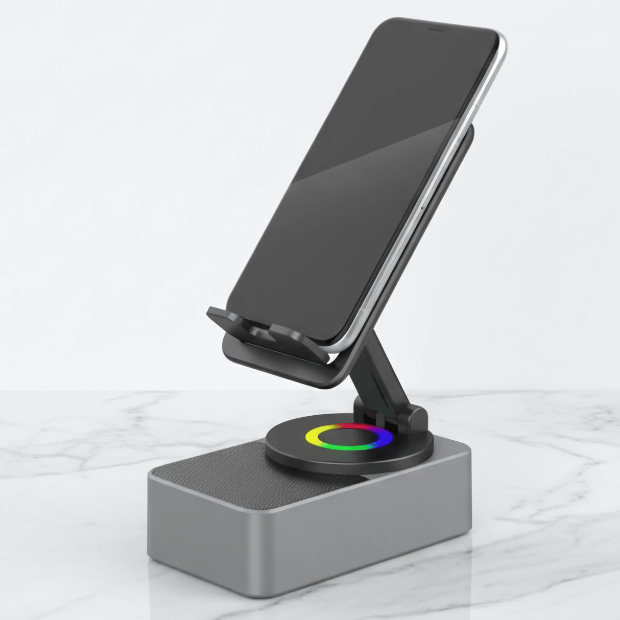 EchoStand – 5-i-1 Trådlös Bluetooth Högtalare, Mobilhållare & Powerbank för Resa, Hem och Fest