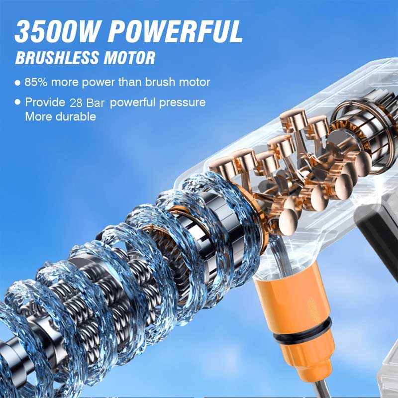 AquaJet Kraftfull Batteridriven Trådlös Högtryckstvätt 3500W 28 Bar