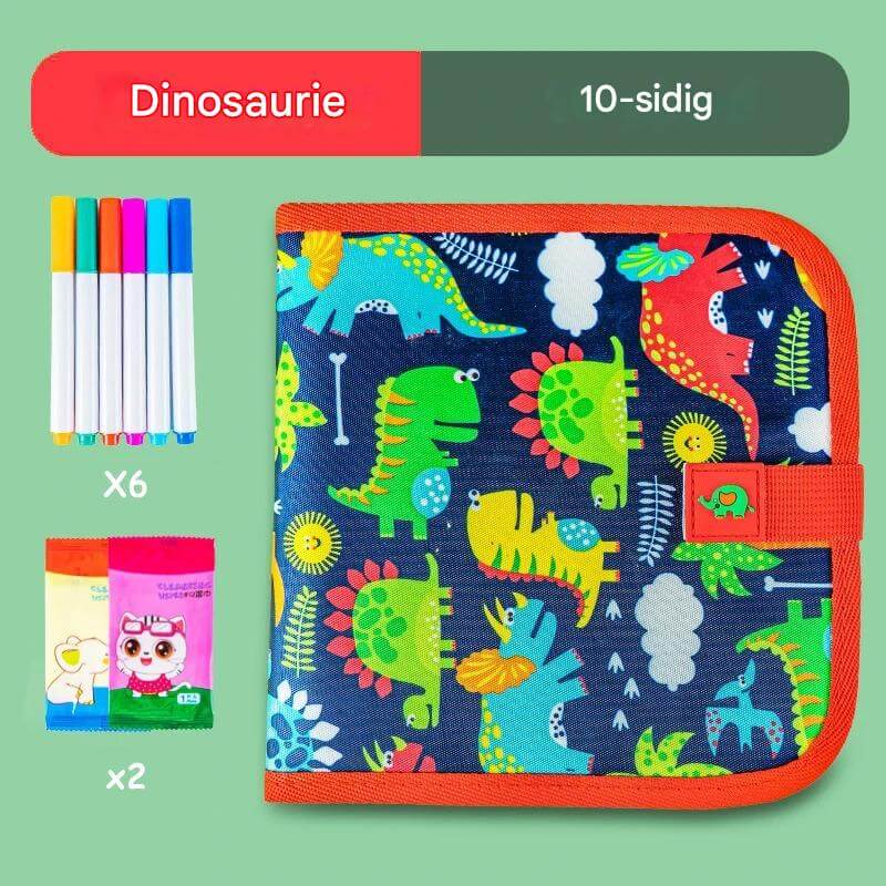 DoodleBloom – Återanvändningsbar Ritbok för Barn | Torkbar & Bärbar Kreativitet med Magisk Penna