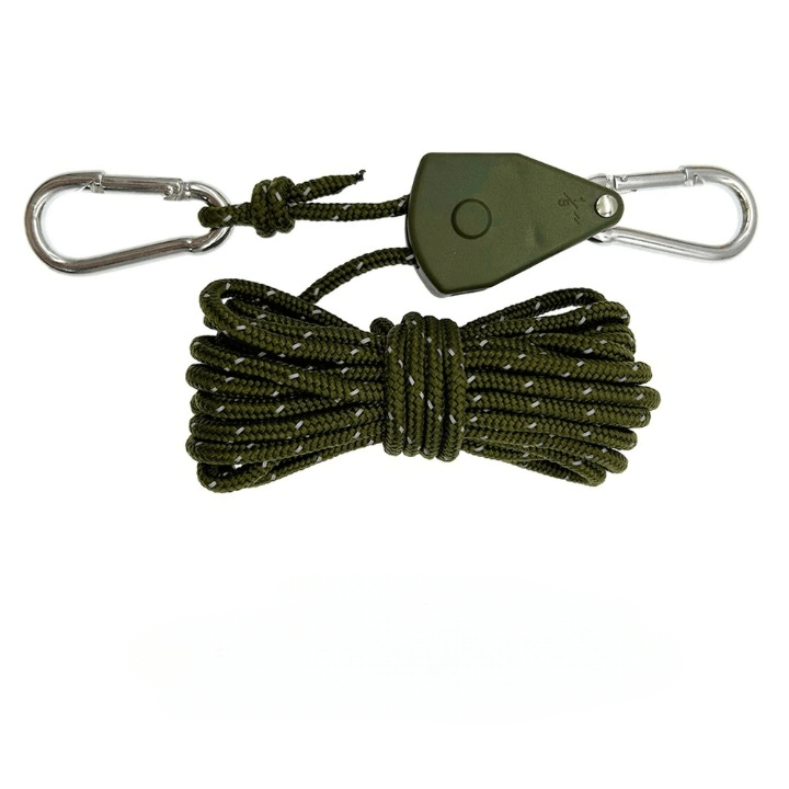 ReflectaCord – Reflekterande Tältlina 5M med Justerbar Trissa för Camping