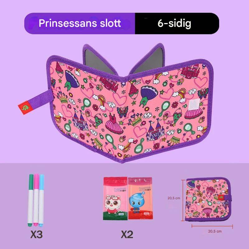 DoodleBloom – Återanvändningsbar Ritbok för Barn | Torkbar & Bärbar Kreativitet med Magisk Penna