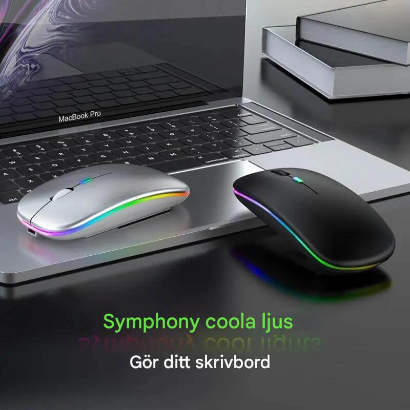 VibeGrip – Trådlös RGB Ergonomisk Mus | Stil, Komfort och Precision i Ett